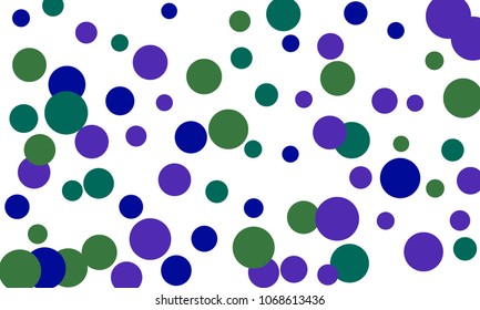 Many Stylish, Modern Classy and Good Looking Blue, Violet and Green Bubbles of Different Size on White Background