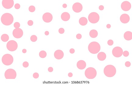 Many Stylish, Modern Classy and Good Looking Light Pink Bubbles of Different Size on White Background