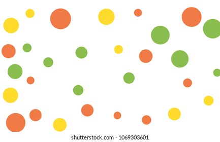 Many Stylish, Modern Classy and Good Looking Green, Yellow and Red Bubbles of Different Size on White Background