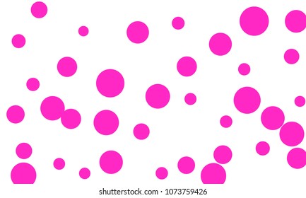 Many Stylish, Modern Classy and Good Looking Pink Bubbles of Different Size on White Background