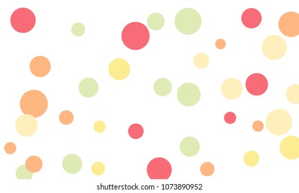 Many Stylish, Modern Classy and Good Looking Pink, Orange and Green Bubbles of Different Size on White Background