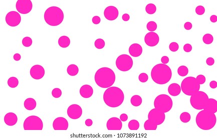 Many Stylish, Modern Classy and Good Looking Pink Bubbles of Different Size on White Background