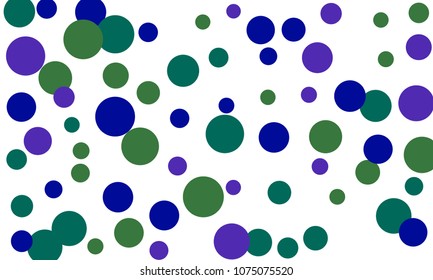 Many Stylish, Modern Classy and Good Looking Blue, Violet and Green Bubbles of Different Size on White Background