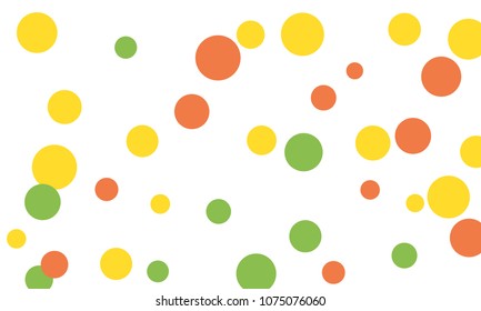 Many Stylish, Modern Classy and Good Looking Green, Yellow and Red Bubbles of Different Size on White Background