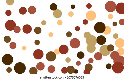 Many Stylish, Modern Classy and Good Looking Orange, Wine Red, Dark Green and Grey Bubbles of Different Size on White Background