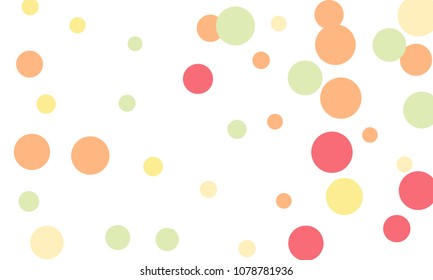 Many Stylish, Modern Classy and Good Looking Pink, Orange and Green Bubbles of Different Size on White Background