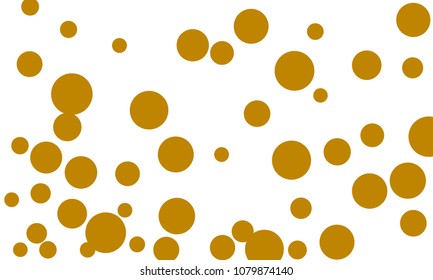 Many Stylish, Modern Classy and Good Looking Brown Bubbles of Different Size on White Background