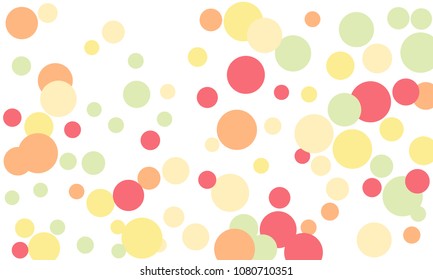 Many Stylish, Modern Classy and Good Looking Pink, Orange and Green Bubbles of Different Size on White Background