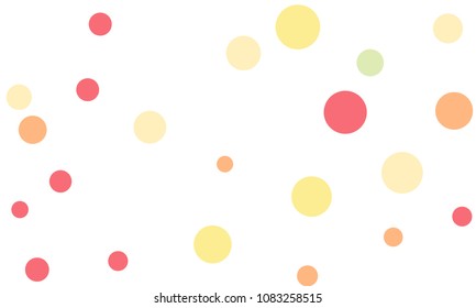 Many Stylish, Modern Classy and Good Looking Pink, Orange and Green Bubbles of Different Size on White Background