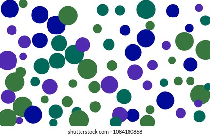 Many Stylish, Modern Classy and Good Looking Blue, Violet and Green Bubbles of Different Size on White Background