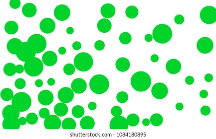 Many Stylish, Modern Classy and Good Looking Green Bubbles of Different Size on White Background