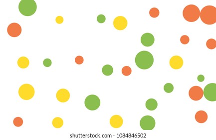 Many Stylish, Modern Classy and Good Looking Green, Yellow and Red Bubbles of Different Size on White Background