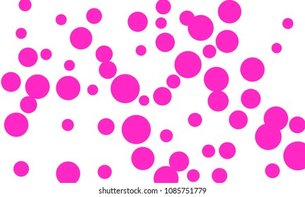 Many Stylish, Modern Classy and Good Looking Pink Bubbles of Different Size on White Background