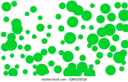 Many Stylish, Modern Classy and Good Looking Green Bubbles of Different Size on White Background