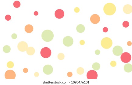 Many Stylish, Modern Classy and Good Looking Pink, Orange and Green Bubbles of Different Size on White Background