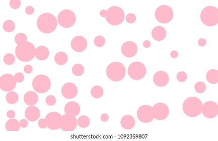 Many Stylish, Modern Classy and Good Looking Light Pink Bubbles of Different Size on White Background