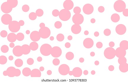 Many Stylish, Modern Classy and Good Looking Light Pink Bubbles of Different Size on White Background