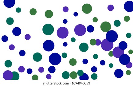 Many Stylish, Modern Classy and Good Looking Blue, Violet and Green Bubbles of Different Size on White Background