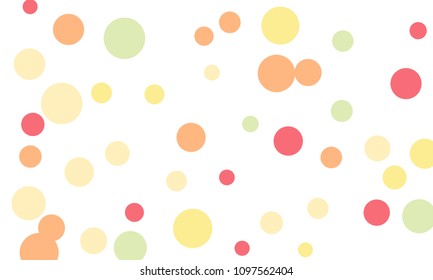 Many Stylish, Modern Classy and Good Looking Pink, Orange and Green Bubbles of Different Size on White Background