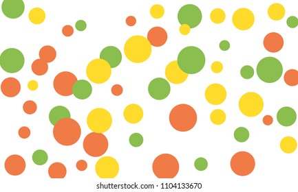 Many Stylish, Modern Classy and Good Looking Green, Yellow and Red Bubbles of Different Size on White Background