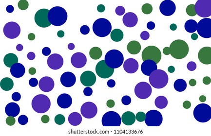 Many Stylish, Modern Classy and Good Looking Blue, Violet and Green Bubbles of Different Size on White Background