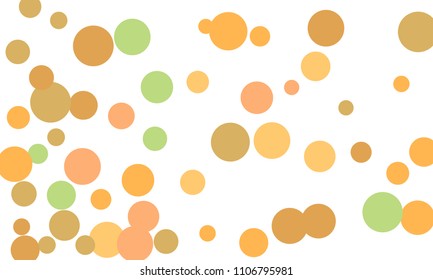 Many Stylish, Modern Classy and Good Looking Green, Orange, Pink and Brown Bubbles of Different Size on White Background