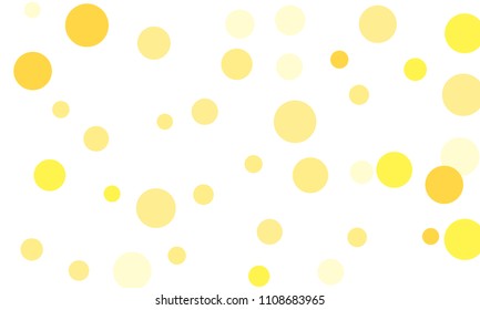 Many Stylish, Modern Classy and Good Looking Yellow Bubbles of Different Size on White Background