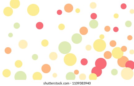 Many Stylish, Modern Classy and Good Looking Pink, Orange and Green Bubbles of Different Size on White Background