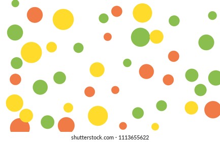 Many Stylish, Modern Classy and Good Looking Green, Yellow and Red Bubbles of Different Size on White Background