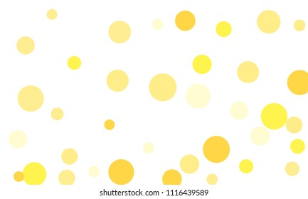 Many Stylish, Modern Classy and Good Looking Yellow Bubbles of Different Size on White Background