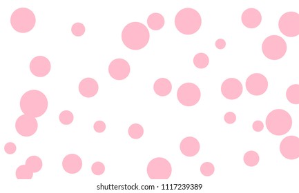 Many Stylish, Modern Classy and Good Looking Light Pink Bubbles of Different Size on White Background