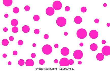 Many Stylish, Modern Classy and Good Looking Pink Bubbles of Different Size on White Background