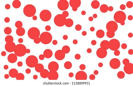 Many Stylish, Modern Classy and Good Looking Pink Bubbles of Different Size on White Background