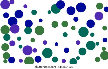 Many Stylish, Modern Classy and Good Looking Blue, Violet and Green Bubbles of Different Size on White Background