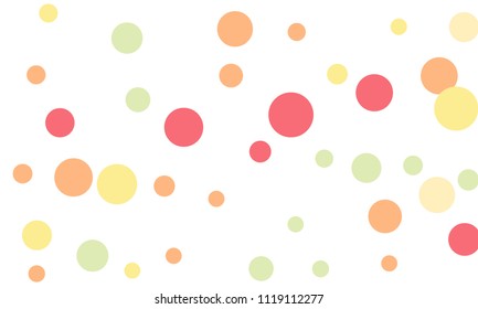 Many Stylish, Modern Classy and Good Looking Pink, Orange and Green Bubbles of Different Size on White Background