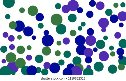 Many Stylish, Modern Classy and Good Looking Blue, Violet and Green Bubbles of Different Size on White Background