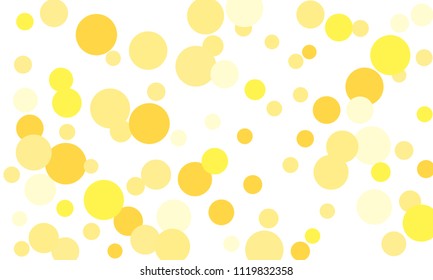 Many Stylish, Modern Classy and Good Looking Yellow Bubbles of Different Size on White Background