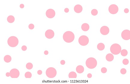 Many Stylish, Modern Classy and Good Looking Light Pink Bubbles of Different Size on White Background