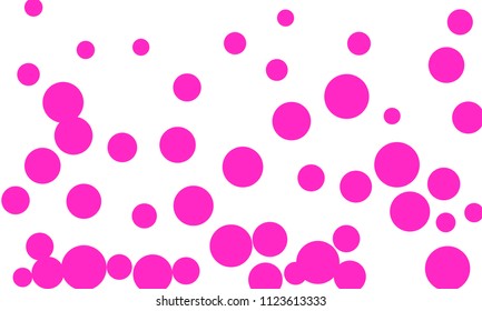Many Stylish, Modern Classy and Good Looking Pink Bubbles of Different Size on White Background