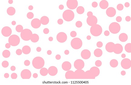 Many Stylish, Modern Classy and Good Looking Light Pink Bubbles of Different Size on White Background