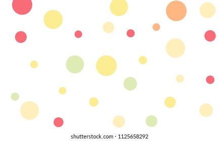 Many Stylish, Modern Classy and Good Looking Pink, Orange and Green Bubbles of Different Size on White Background
