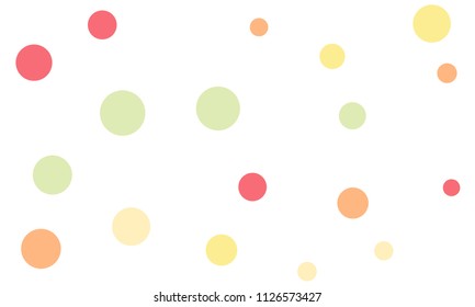 Many Stylish, Modern Classy and Good Looking Pink, Orange and Green Bubbles of Different Size on White Background