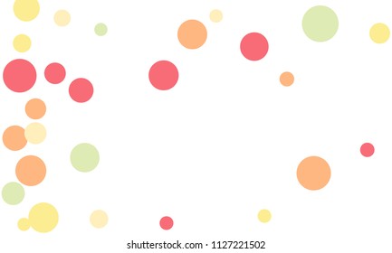 Many Stylish, Modern Classy and Good Looking Pink, Orange and Green Bubbles of Different Size on White Background