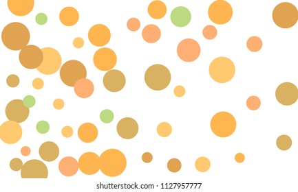 Many Stylish, Modern Classy and Good Looking Green, Orange, Pink and Brown Bubbles of Different Size on White Background