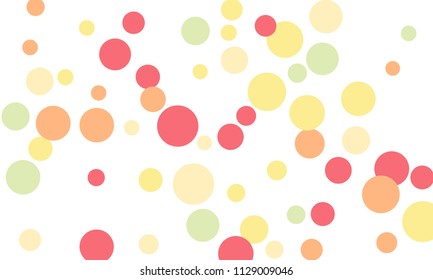 Many Stylish, Modern Classy and Good Looking Pink, Orange and Green Bubbles of Different Size on White Background