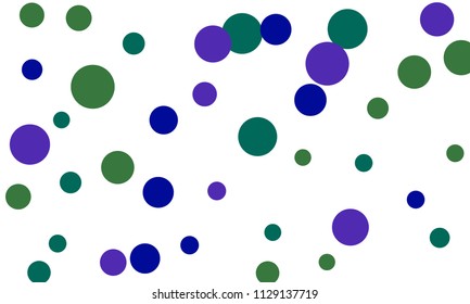 Many Stylish, Modern Classy and Good Looking Blue, Violet and Green Bubbles of Different Size on White Background