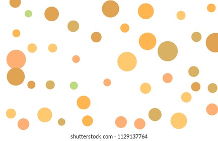 Many Stylish, Modern Classy and Good Looking Green, Orange, Pink and Brown Bubbles of Different Size on White Background