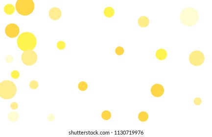 Many Stylish, Modern Classy and Good Looking Yellow Bubbles of Different Size on White Background
