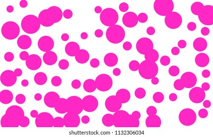 Many Stylish, Modern Classy and Good Looking Pink Bubbles of Different Size on White Background