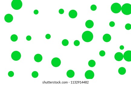 Many Stylish, Modern Classy and Good Looking Green Bubbles of Different Size on White Background